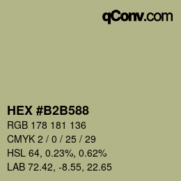 Código de color: HEX #B2B588 | qconv.com