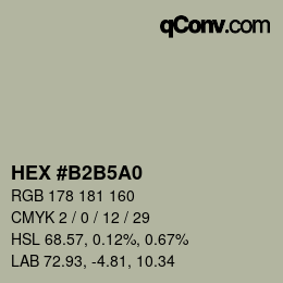Color code: HEX #B2B5A0 | qconv.com