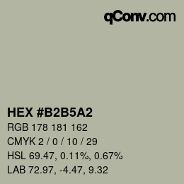 Color code: HEX #B2B5A2 | qconv.com