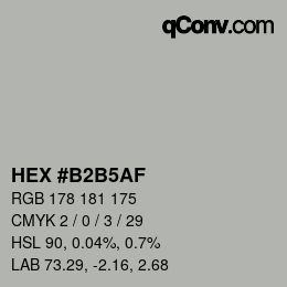 Color code: HEX #B2B5AF | qconv.com