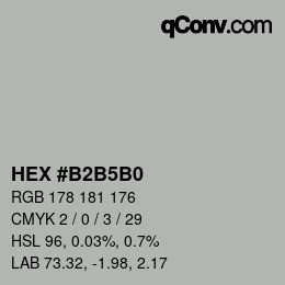 Color code: HEX #B2B5B0 | qconv.com