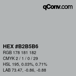 颜色代码: HEX #B2B5B6 | qconv.com