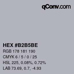 カラーコード: HEX #B2B5BE | qconv.com