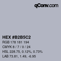 カラーコード: HEX #B2B5C2 | qconv.com
