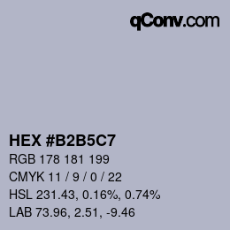 カラーコード: HEX #B2B5C7 | qconv.com