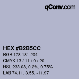 カラーコード: HEX #B2B5CC | qconv.com