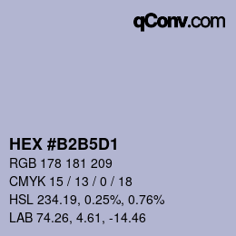カラーコード: HEX #B2B5D1 | qconv.com