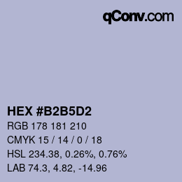 颜色代码: HEX #B2B5D2 | qconv.com