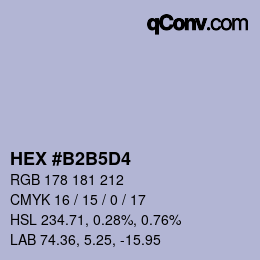 カラーコード: HEX #B2B5D4 | qconv.com