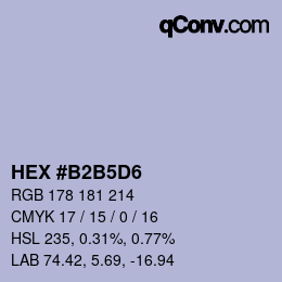 カラーコード: HEX #B2B5D6 | qconv.com