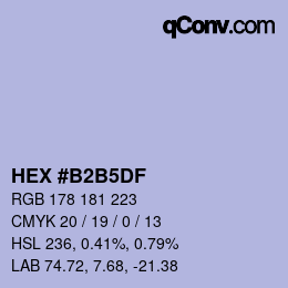 Color code: HEX #B2B5DF | qconv.com