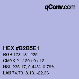Color code: HEX #B2B5E1 | qconv.com