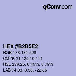 カラーコード: HEX #B2B5E2 | qconv.com