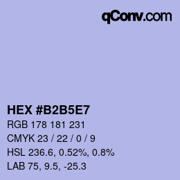 Farbcode: HEX #B2B5E7 | qconv.com