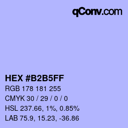 Color code: HEX #B2B5FF | qconv.com