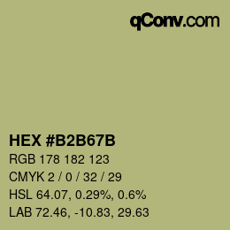 カラーコード: HEX #B2B67B | qconv.com