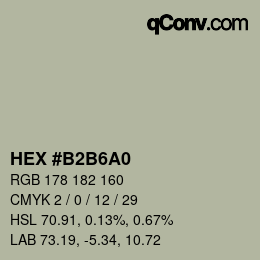 カラーコード: HEX #B2B6A0 | qconv.com