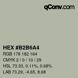 Farbcode: HEX #B2B6A4 | qconv.com