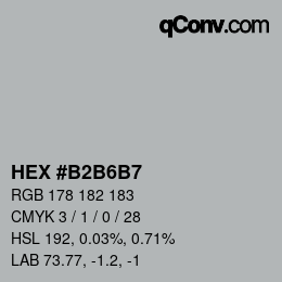颜色代码: HEX #B2B6B7 | qconv.com