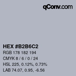 颜色代码: HEX #B2B6C2 | qconv.com