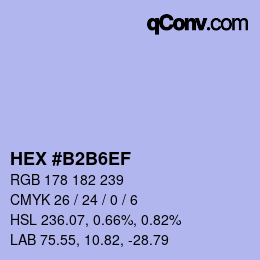 カラーコード: HEX #B2B6EF | qconv.com