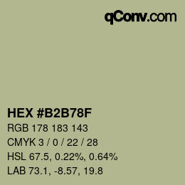 颜色代码: HEX #B2B78F | qconv.com