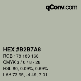 Color code: HEX #B2B7A8 | qconv.com