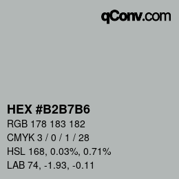 Color code: HEX #B2B7B6 | qconv.com