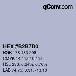 Color code: HEX #B2B7D0 | qconv.com
