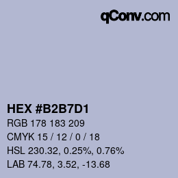 カラーコード: HEX #B2B7D1 | qconv.com