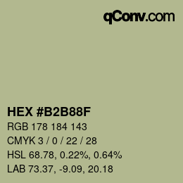 Code couleur: HEX #B2B88F | qconv.com