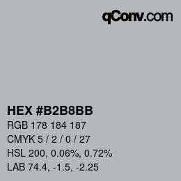 Color code: HEX #B2B8BB | qconv.com