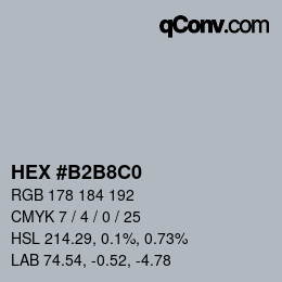 Color code: HEX #B2B8C0 | qconv.com