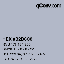 Color code: HEX #B2B8C8 | qconv.com