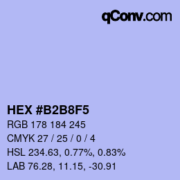 カラーコード: HEX #B2B8F5 | qconv.com