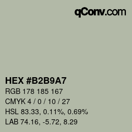 Código de color: HEX #B2B9A7 | qconv.com