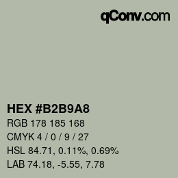 Color code: HEX #B2B9A8 | qconv.com