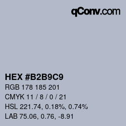 カラーコード: HEX #B2B9C9 | qconv.com