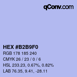 カラーコード: HEX #B2B9F0 | qconv.com