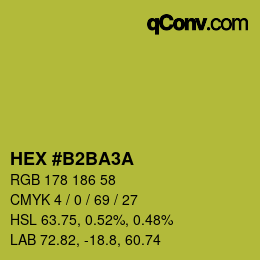 カラーコード: HEX #B2BA3A | qconv.com