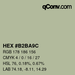 Color code: HEX #B2BA9C | qconv.com