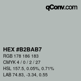 カラーコード: HEX #B2BAB7 | qconv.com