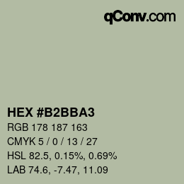 カラーコード: HEX #B2BBA3 | qconv.com