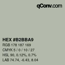 カラーコード: HEX #B2BBA9 | qconv.com