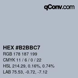 Color code: HEX #B2BBC7 | qconv.com