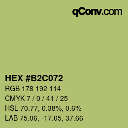 颜色代码: HEX #B2C072 | qconv.com