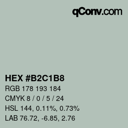 Código de color: HEX #B2C1B8 | qconv.com