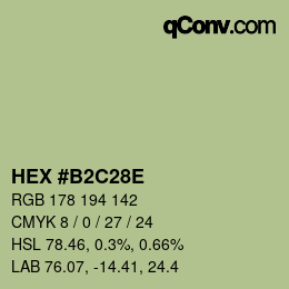 Color code: HEX #B2C28E | qconv.com