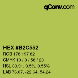 Color code: HEX #B2C552 | qconv.com