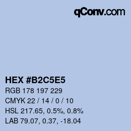 カラーコード: HEX #B2C5E5 | qconv.com